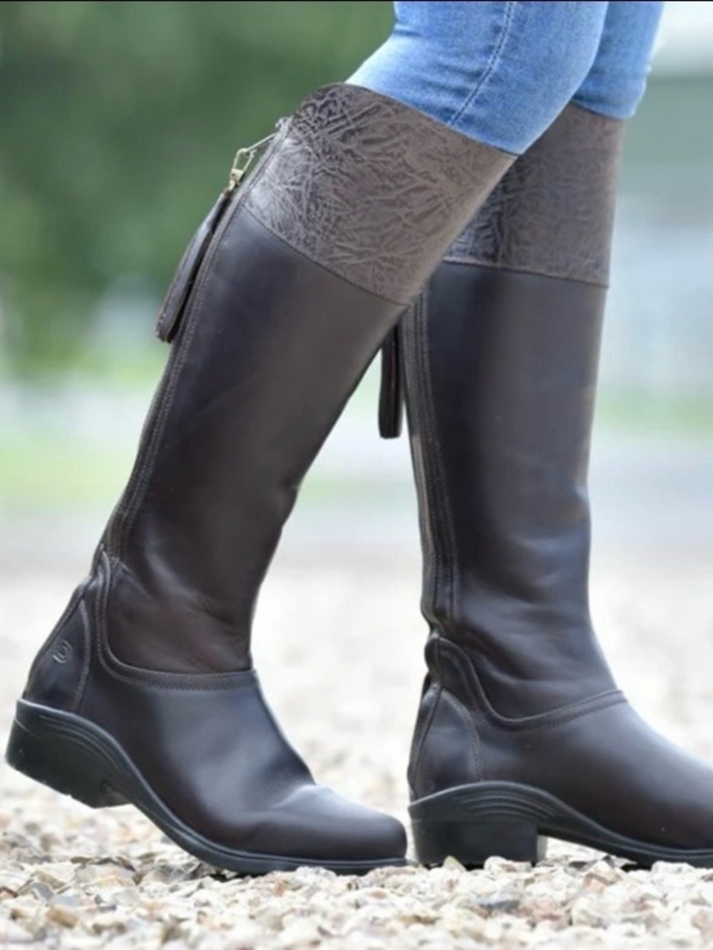 LADIES’ DUBLIN FEALE LEATHER EQUESTRIAN LIFESTYLE BOOTS SZ 7.5W DARK BROWN
